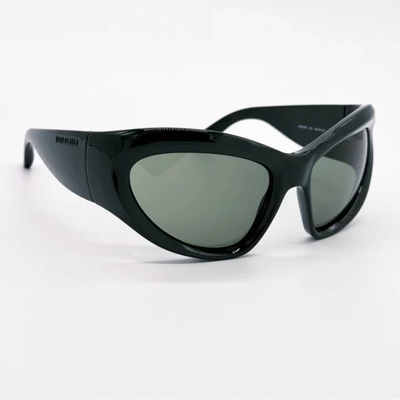 NEW BALENCIAGA BB0228S 002 OVAL GREEN UNISEX SUNGLASSES BALENCIAGA